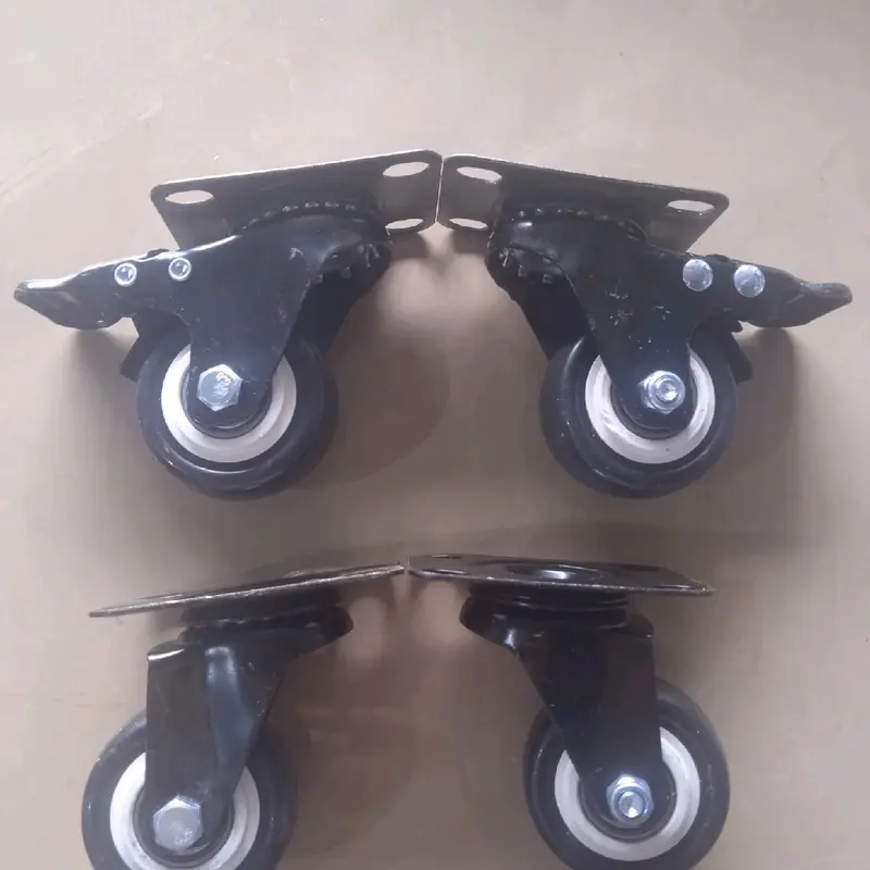 Bộ 4 bánh xe đen viền trắng, chất liệu cao cấp, chịu tải cao, đường kính 40mm/50mm/60mm/70mm 4