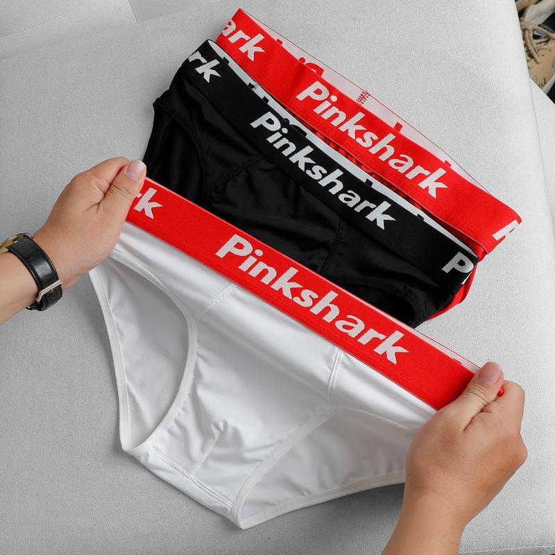 Hộp 3 Quần sịp chéo nam Pink Shark Thun Lạnh co giãn 4 chiều Quần Boxer Sịp Boxer Quần Lót quần