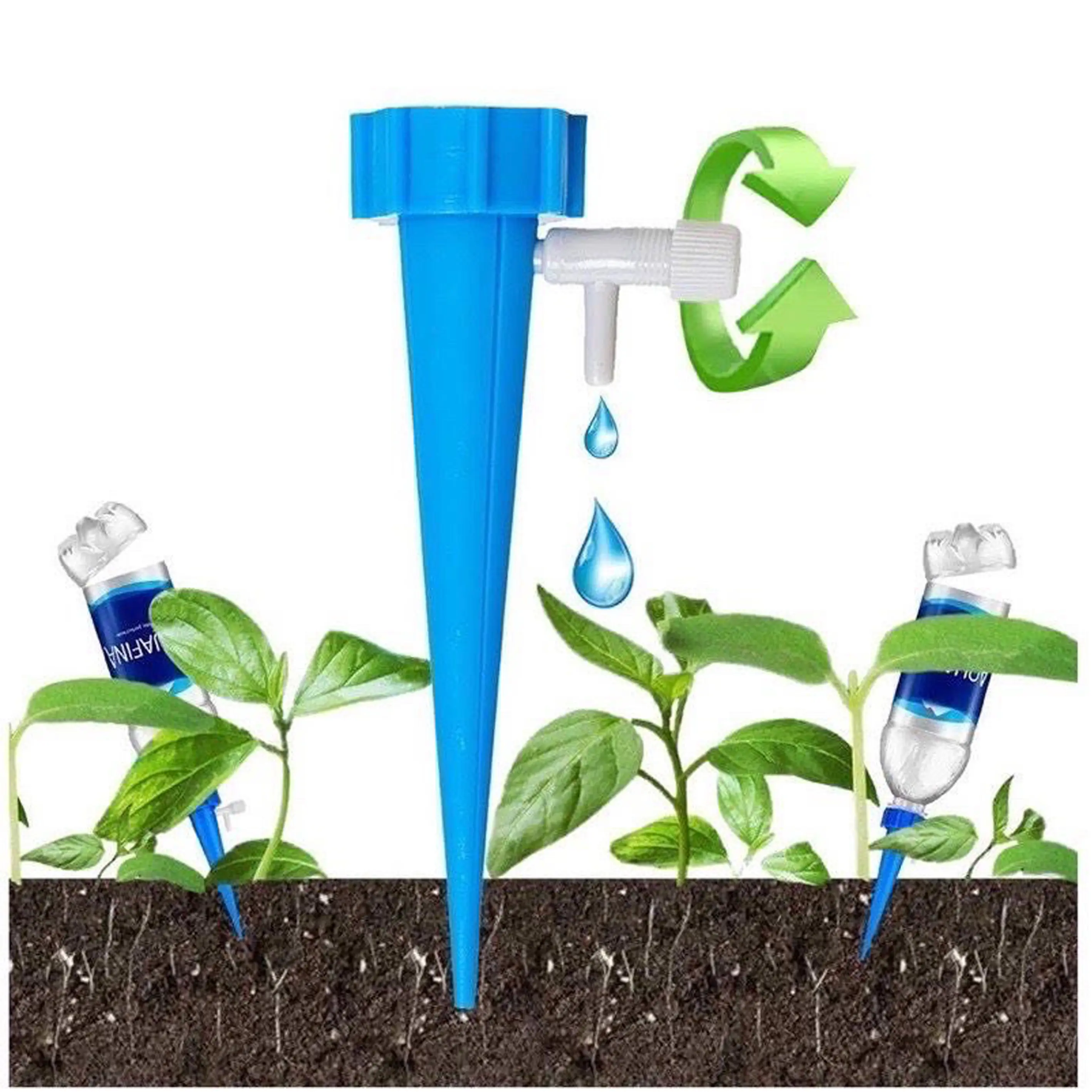 Đầu vòi tưới nhỏ giọt tự động gắn chai nước , có van điều chỉnh