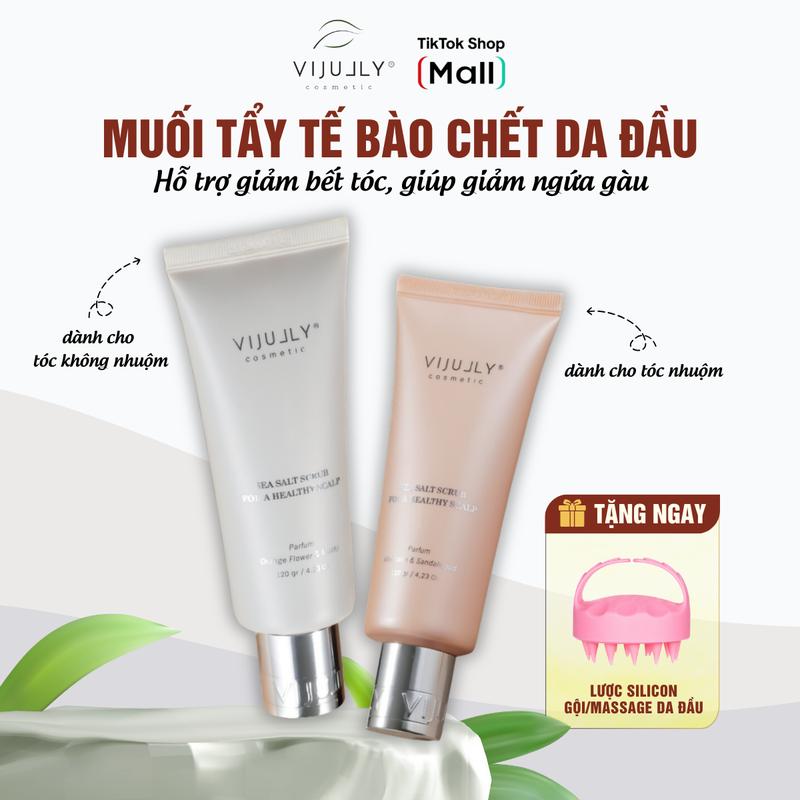   Tặng lược gội đầu  Muối tẩy tế bào chết da đầu hỗ trợ giảm bết tóc giúp giảm ngứa gàu Vijully Nữ 