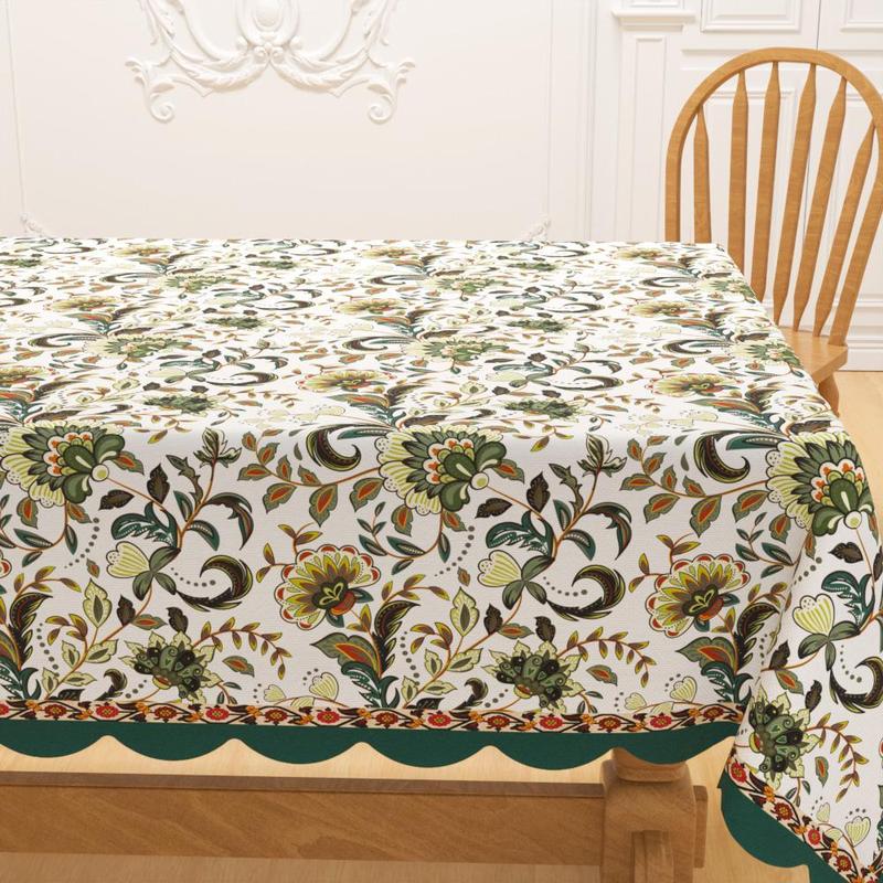 Product Introduction of Floral Pattern Tablecloth, Rectangular Tablecloth with Hemmed Edge, Decorative Tablecloth for Home Kitchen Dining Room 4