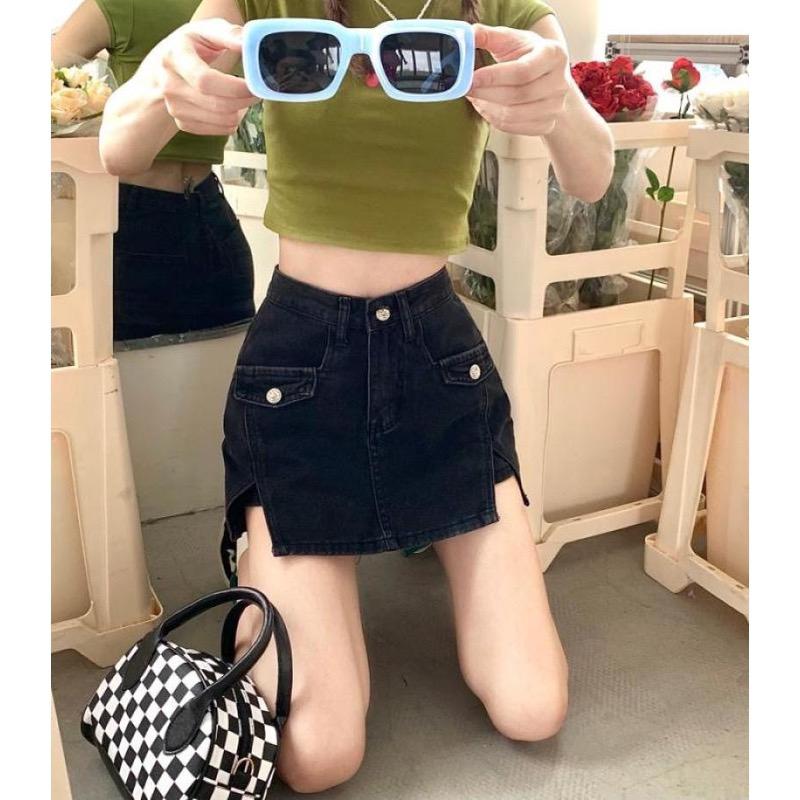 Product Introduction of Quần Giả Váy Jean Chất Mềm Dáng Chữ A Lưng Cao Br03 6