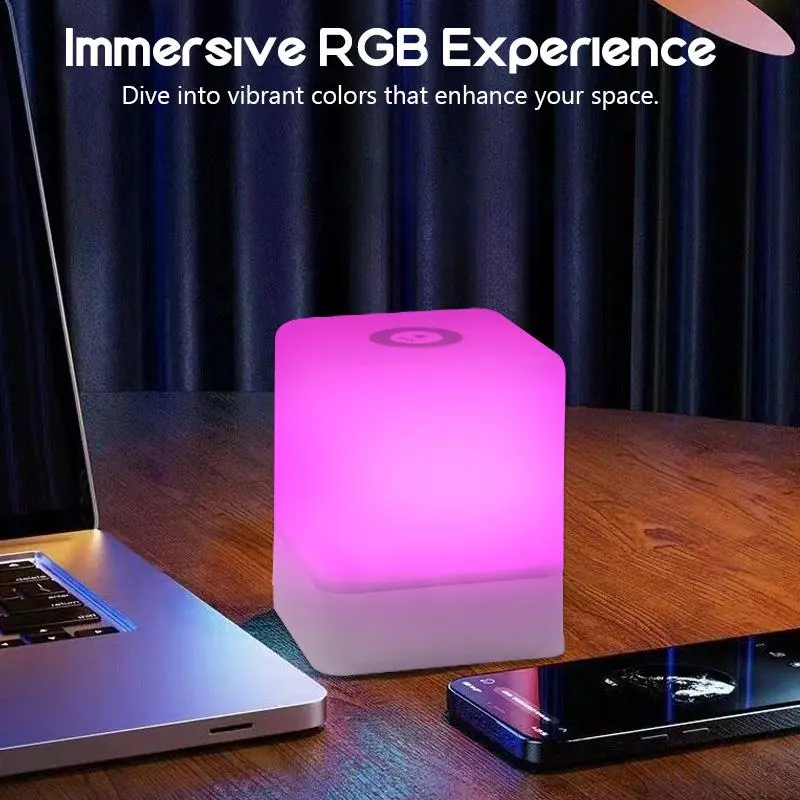 Touch Control Night Light, USB Rechargeable Table Light, Color Changing Atmosphere Light, Dimmable Night Light for Bedroom, Living Room, Home Decor, Smartphones 5