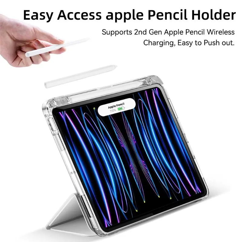 Vỏ Acrylic Trong Suốt, Dành Cho iPad Pro 11 / 13, M4 / 2024, Air 6, 11, Air5 / 4, 10.9, Pro 12.9, Mini 6, 5 / 6th, 9.7, 10.2 ", Tương Thích Với iPad Thế Hệ Thứ 7 / 8 / 9 / 10, Có Ngăn Đựng Bút, Csae Phụ Kiện 5