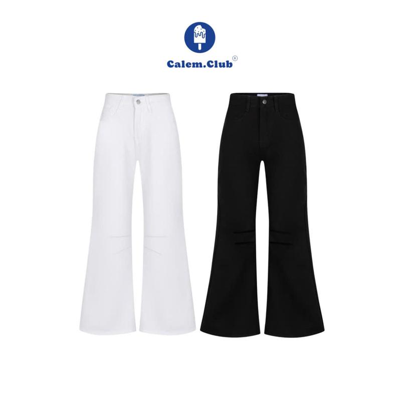 Calem club - Quần KAKI JEAN ỐNG LOE Nữ dáng dài form ống loe  cạp cao tôn dáng