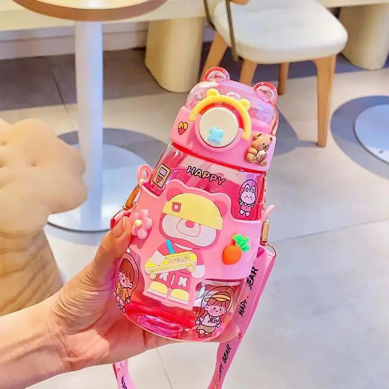 [BS] Botol Minum Anak Sekolah SD TK Free Stiker 2D dan 3D Korea Lucu / Bottle Drink 600ml BPA Free 130 7