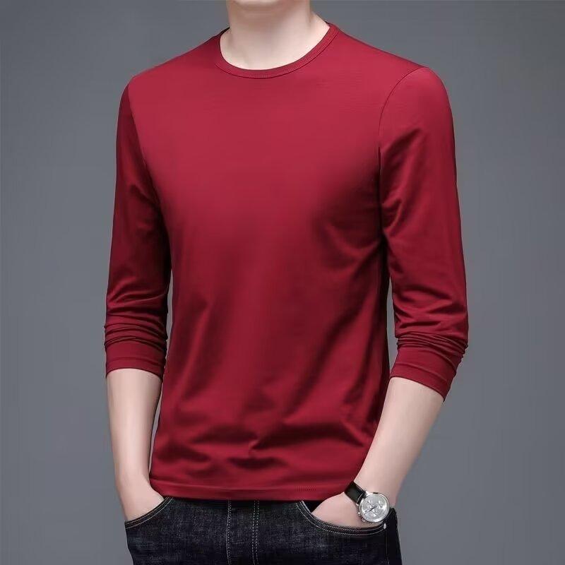 Product Introduction of T Shirt for Men Fashion Brand Ins Cotton Loose Long Sleeve Men's Top Clothing Coat round Neck Loose Pullover Autumn and Winter All-Matching National Fashion 27