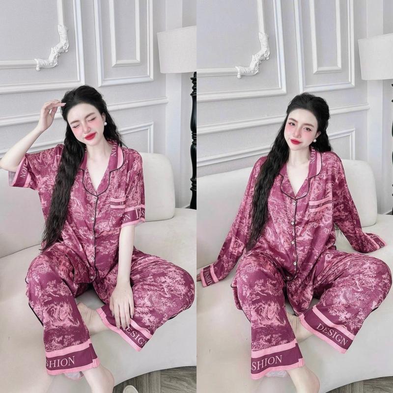 Size(70kg-100kg) Bộ pijama lụa xước in 5D hoa tiết Rừng  Có tay ngắn va tay dai 4