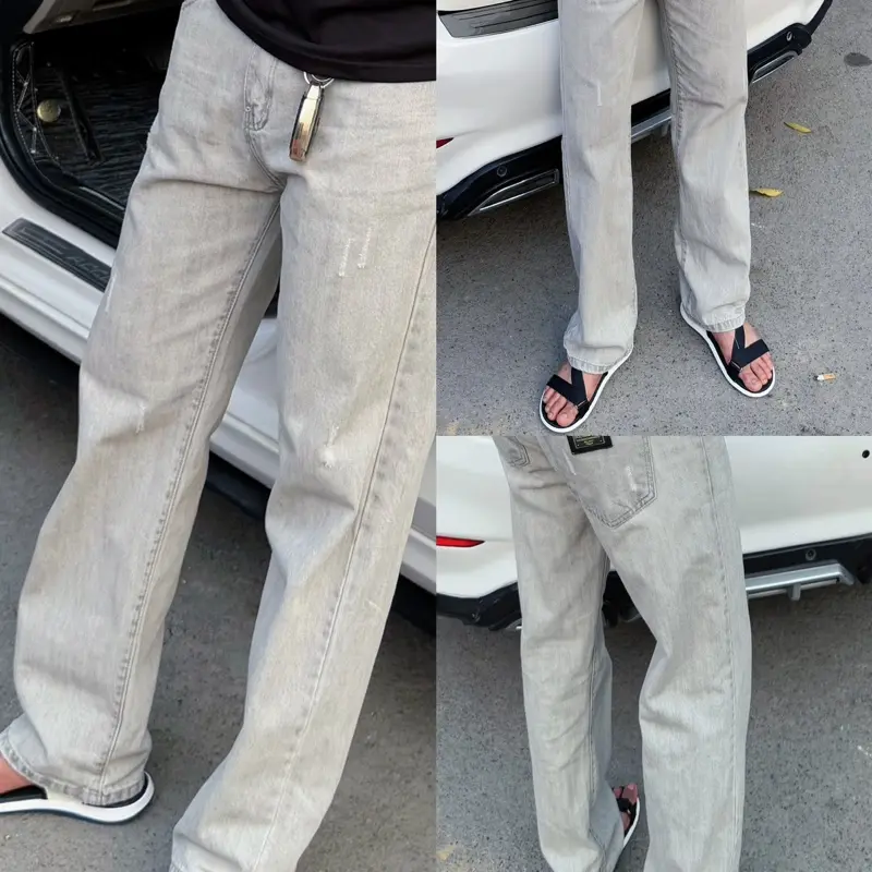 Quần suông xám trắng cao cấp Menswear có túi