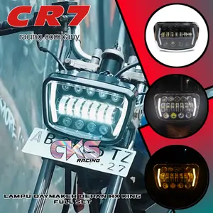 Daymaker Rx King Oval 16 Mata Plus Riting Reflektor Lampu Depan Rx King GL 100 Win 100 GL max RX-S Set Batok