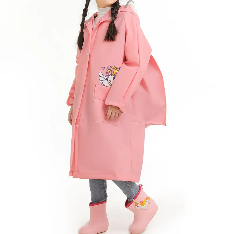 Children's Raincoats, Cartoon Animal Pattern Raincoat, Portable Mask Raincoat, Waterproof Windproof Raincoat for Boys & Girls, School Rain Gear 5