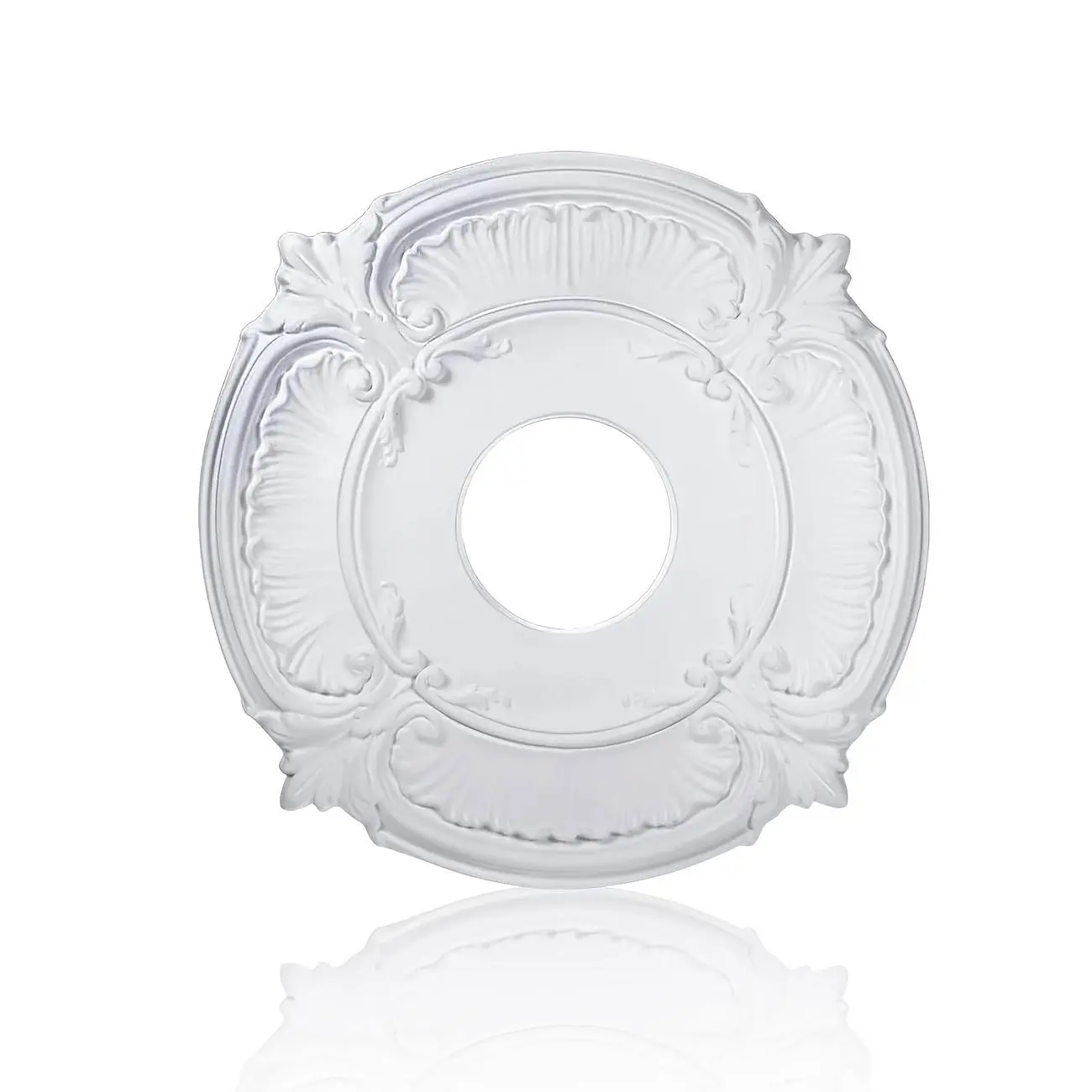 Flower Pattern Ceiling Medallion, 13 Inch Round Plastic Ceiling Medallion, Lighting Accessories for Home Decor
