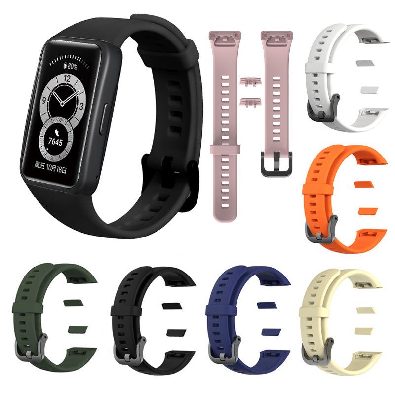 Dây đeo đồng Đồng Hồ thể thao bằng silicon mềm, dành cho Huawei Band 6, Vòng đeo tay dây đeo cổ tay thông minh, Dây đeo thay thế, Tương thích với Huawei Watchband 6 và Honor Band 6