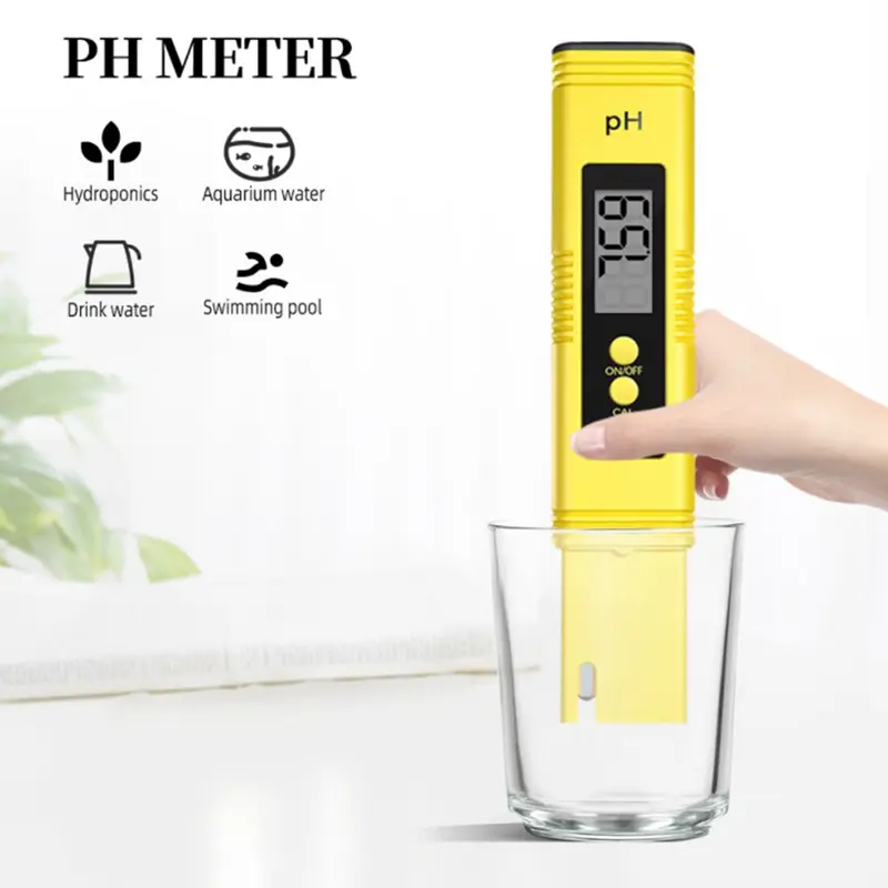 Máy đo PH kỹ thuật số, Độ chính xác cao, Màn hình LCD, Máy kiểm tra PH axit nước Bể Cá Máy phân tích hồ bơi