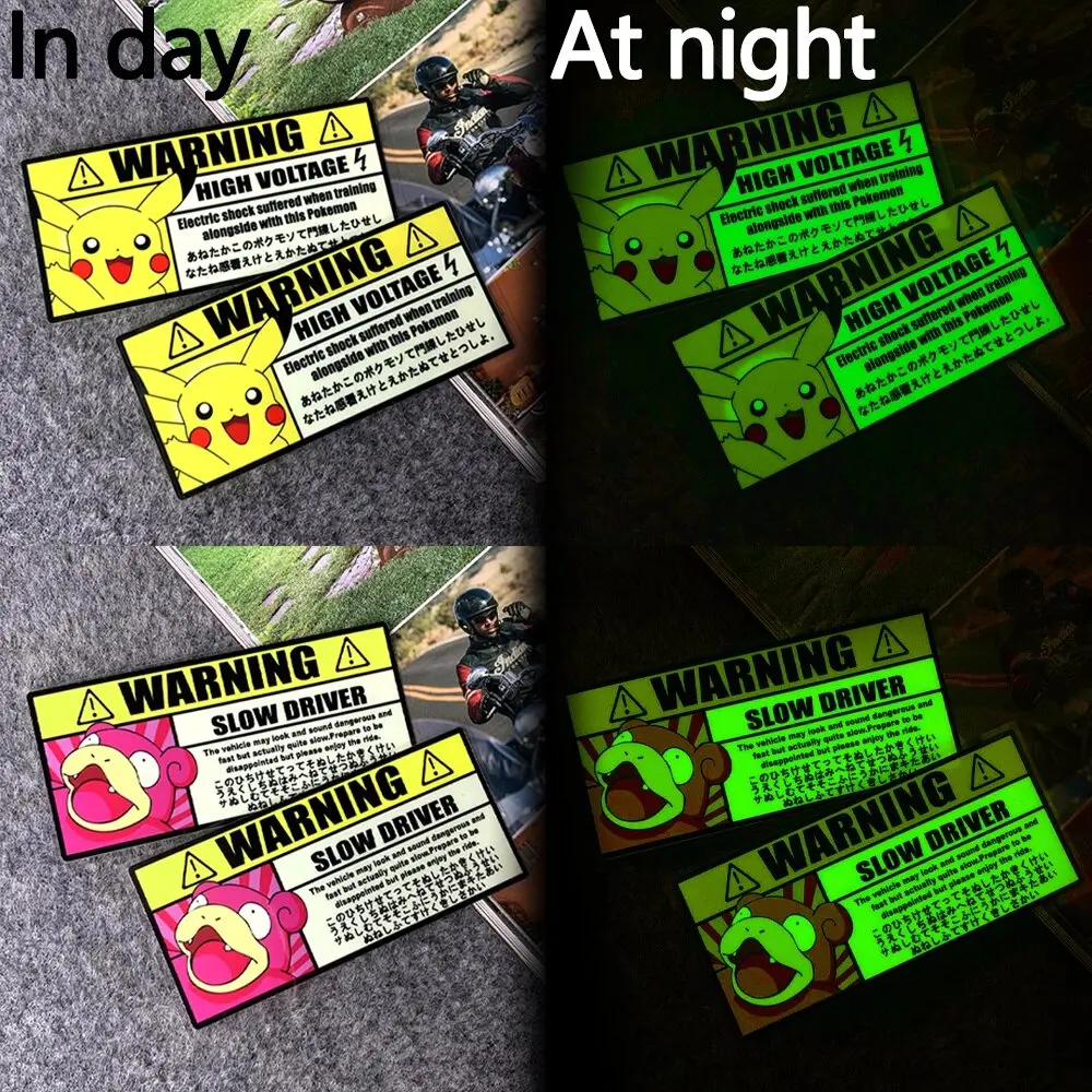 Reflective Car Stickers Pokémon jdm Japan Cute Scratch New Driver Stickers Door Bumper Warning Motorcycle Sticker