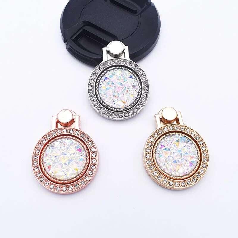 Product Introduction of Dia Shiny Gemstones Metal Mobile Universal Phone Holder Rotatable Ring Bracket for IPhone Samsung 1