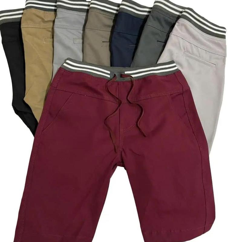 quần short kaki cao cấp vải giãn thoải mái giá sỉ# quần sọt kaki nam lưng thun co giãn có dây rút#quankakinam# Màu trắng Trơn Màu đen Có Túi Menswear quần đùi quần đùi quan short xxl to & cao