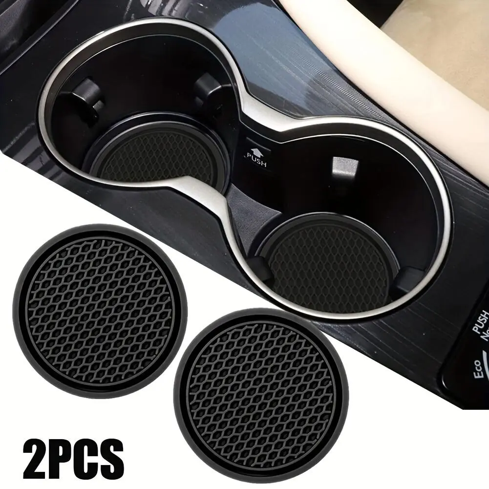 Car Cup Holder Coaster, Universal Silicone Anti Slip Drink Mat, Solid Color Decorative Pad For Car Cup Holder, Holiday Essentials, Car Accessories