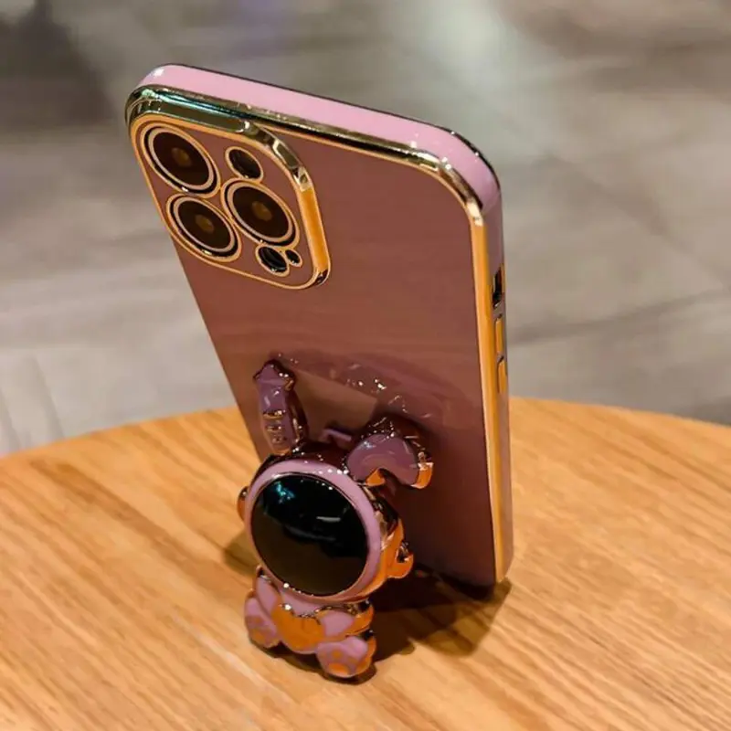 Phone Case with Cartoon Design Stand, Anti-fall Fully Edged Mobile Phone Case, Shockproof Phone Cover for iPhone 15 Pro Max 14 13 Pro 12 Pro 6