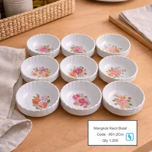 Mangkok Kecil Bulat 001 2Cm | Piring Mangkok Kecil Motif Bunga / Wadah Sambal