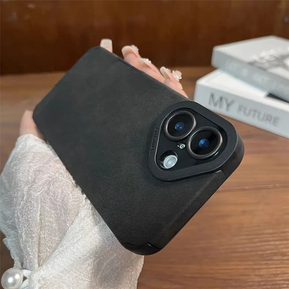 Suede Leather Silicone Case For iPhone 16 15 14 Plus 13 12 11 Pro Max 7 8Plus X XR XS Max Matte Lens Protection Shockproof Cover