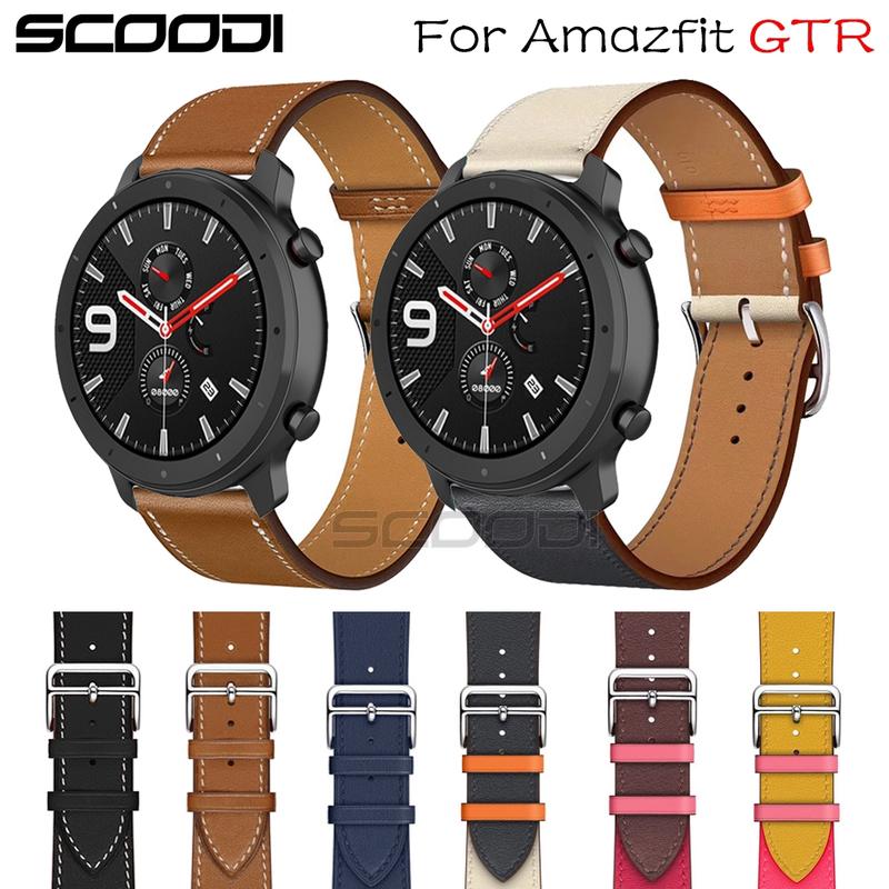 Dây đeo đồng hồ bằng da chính hãng cho Xiaomi Huami Amazfit GTR 4 / 3 / 3Pro / 2 / 2e, 47mm / 42mm