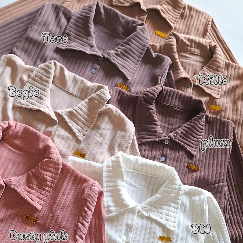 KEMEJA HORNET POLO KNIT PREMIUM KANCING Baju Kerah Nyaman Panjang 8
