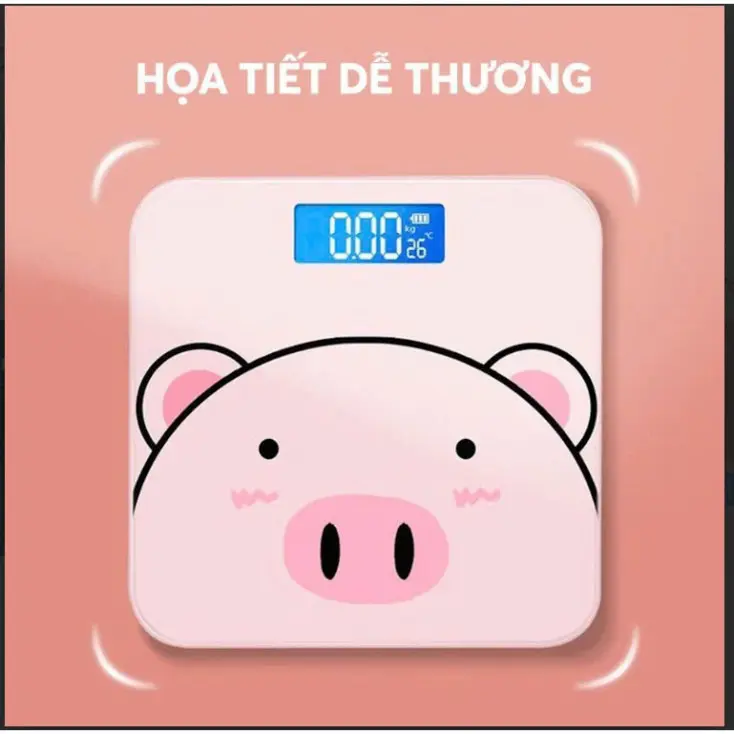 💖Giảm thêm 30%💖Cân điện tử sức khỏe thông minh hình lợn hồng cute, cân tiểu ly mini nhà bếp dùng pin 1