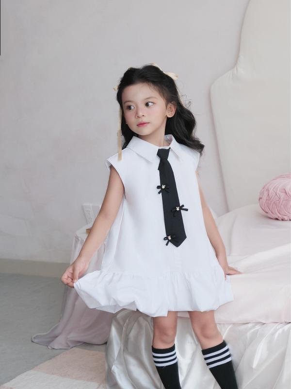 Váy công chúa cho bé gái đầm Marina Dress - Trắng HOMI BABY HOUSE phukien so