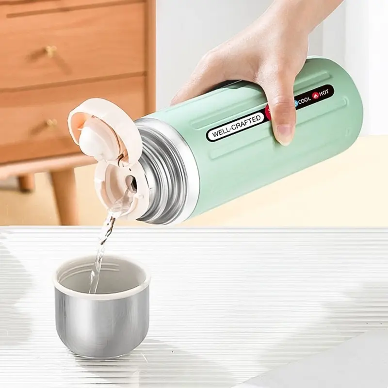 ￼Bình Nước Giữ Nhiệt 600ml / 800ml Bằng Thép Không Gỉ 316 Có Dây Đeo Thiết Kế Nhỏ Gọn Thời Trang