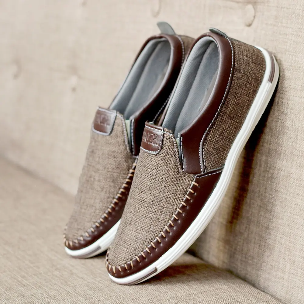 Giày lười nam vải bố cao cấp thời trang đế đã khâu chắc chắn hỗ trợ đổi trả Shoes