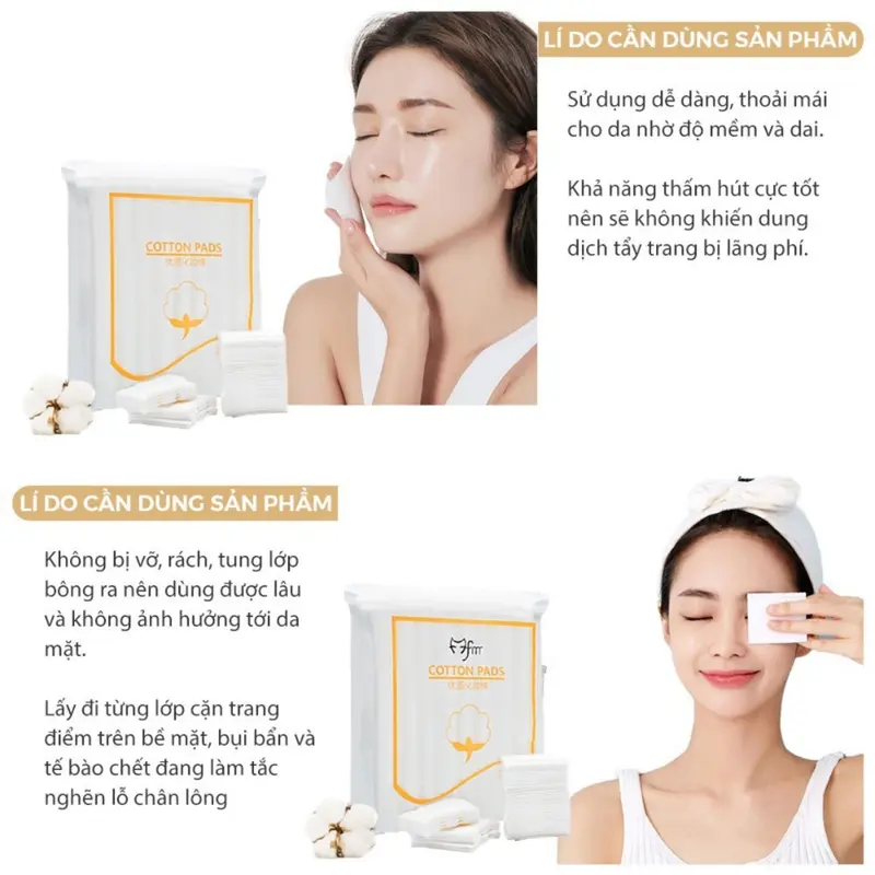 Combo Bông Tẩy Trang COTTON PAD 222m & Nước Tẩy Trang MAYCREAT 300ml Cosmetic Mỹ Phẩm - monster BEAUTY 5