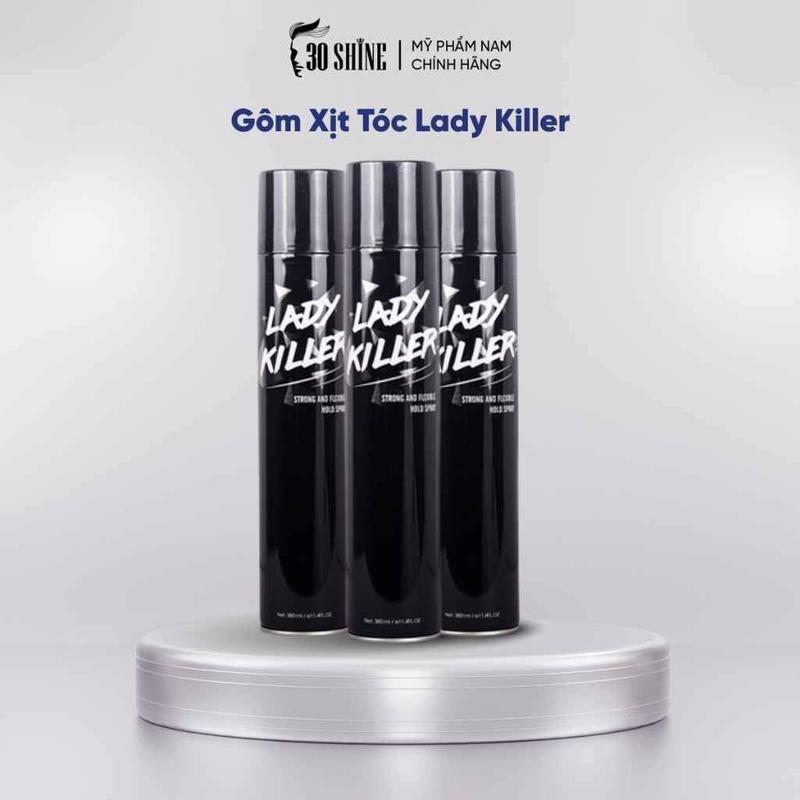Gôm xịt tóc 30Shine phân phối độc quyền Lady Killer 360ml thách thức nón bảo hiểm giữ nếp tóc suốt ngày dài