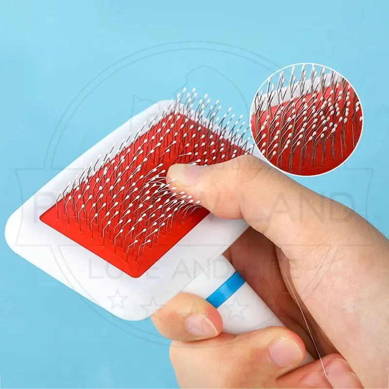 berus kucing Sisir Kawat Grooming Sikat Kucing Anjing Pijat Perawatan Rambut Grooming Hewan 5