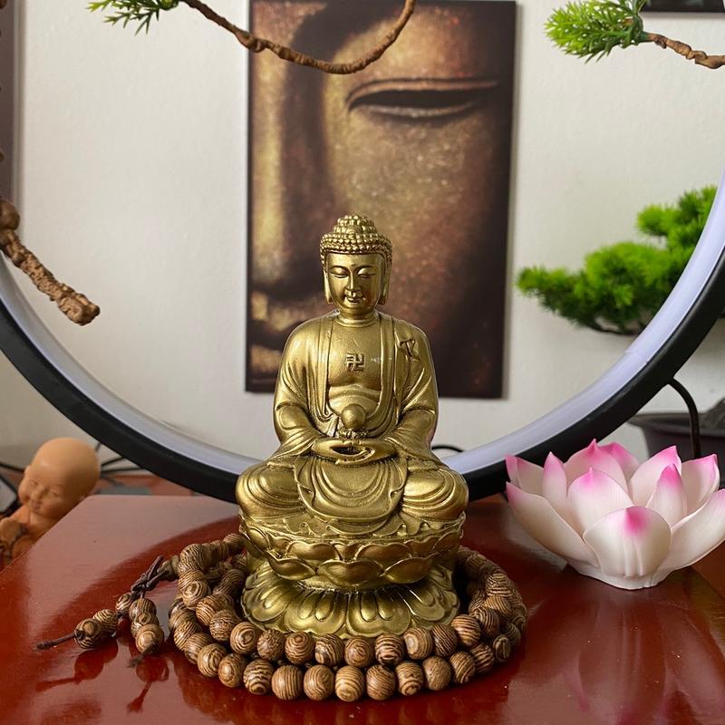  Tượng Phật A Di Đà ôm ngọc 10cm   không đế   trang trí nhà cửa ,ô tô để bàn làm việc cây cảnh bể cá sân vườn Decor Decor Phòng Tranh 