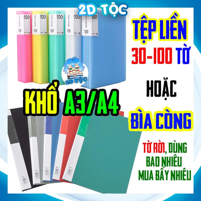 Tệp file đựng Poster tranh ảnh Anime, tài liệu, hồ sơ khổ A3 A4 30/60/100 tờ, Album Binder lưu tranh A3 A4 - 2D Tộc Shop