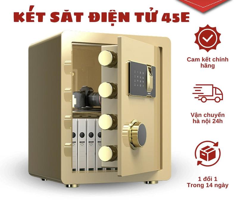 Két sắt thông minh TIKO E45,E40  khóa vân tay + khóa mật khẩu, khóa cơ