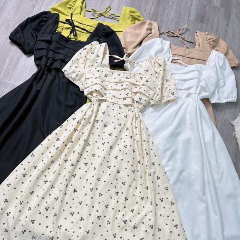 Đầm baby doll Bigsize thiết kế thời trang nữ mặc dự tiệc đi chơi style họa tiết hoa nhí tay bồng DAM5 Dress