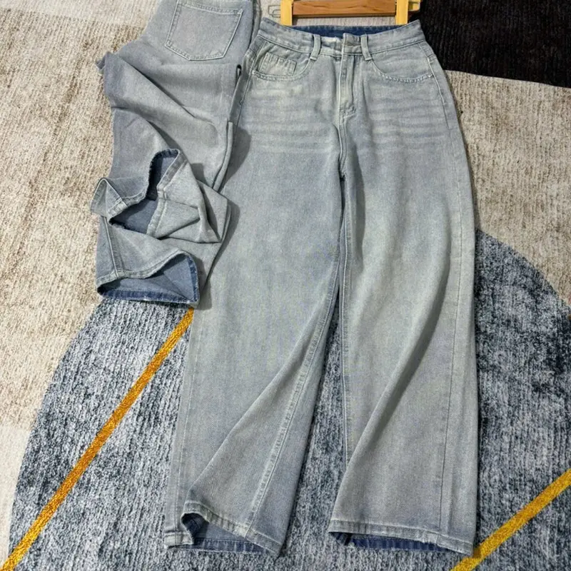 HAP (S-2XL) Quần Jeans Suông Trơn Tông Màu Bạc Chất jeans Mềm có 2 chiều dai 95 và 103cm .Mã 5678 | BigBuy360 - bigbuy360.vn