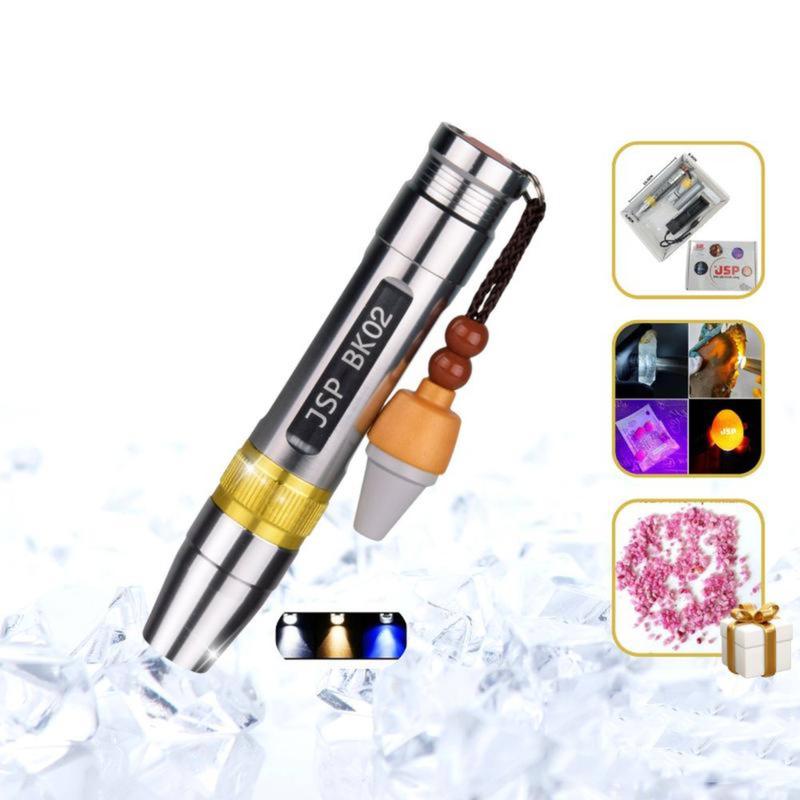 Đèn soi đá quy 3 màu đèn soi cua soi tiền giả BK Trắng Vàng Tím kèm sạc pin tặng đá ruby thô