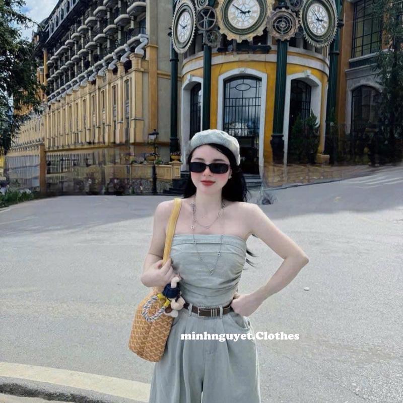  NT - Jumpsuit Jean Mềm Mịn Có Chun Co Giãn dài 110cm  - by MinhNguyet - Women Nữ 