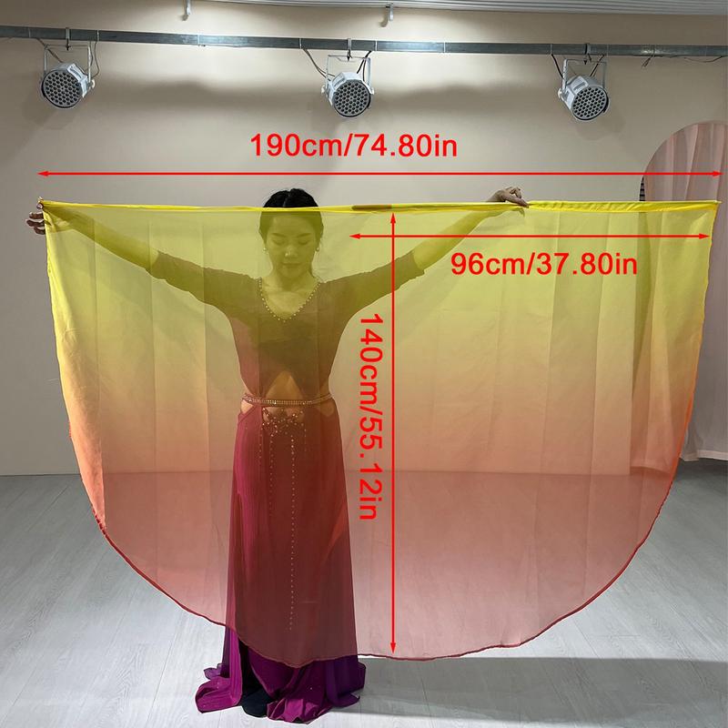 Product Introduction of Women Belly Gradient Dance Long Fan National Long Bamboo Fan Colors Silk Fans For Dancer Decor Hand 19