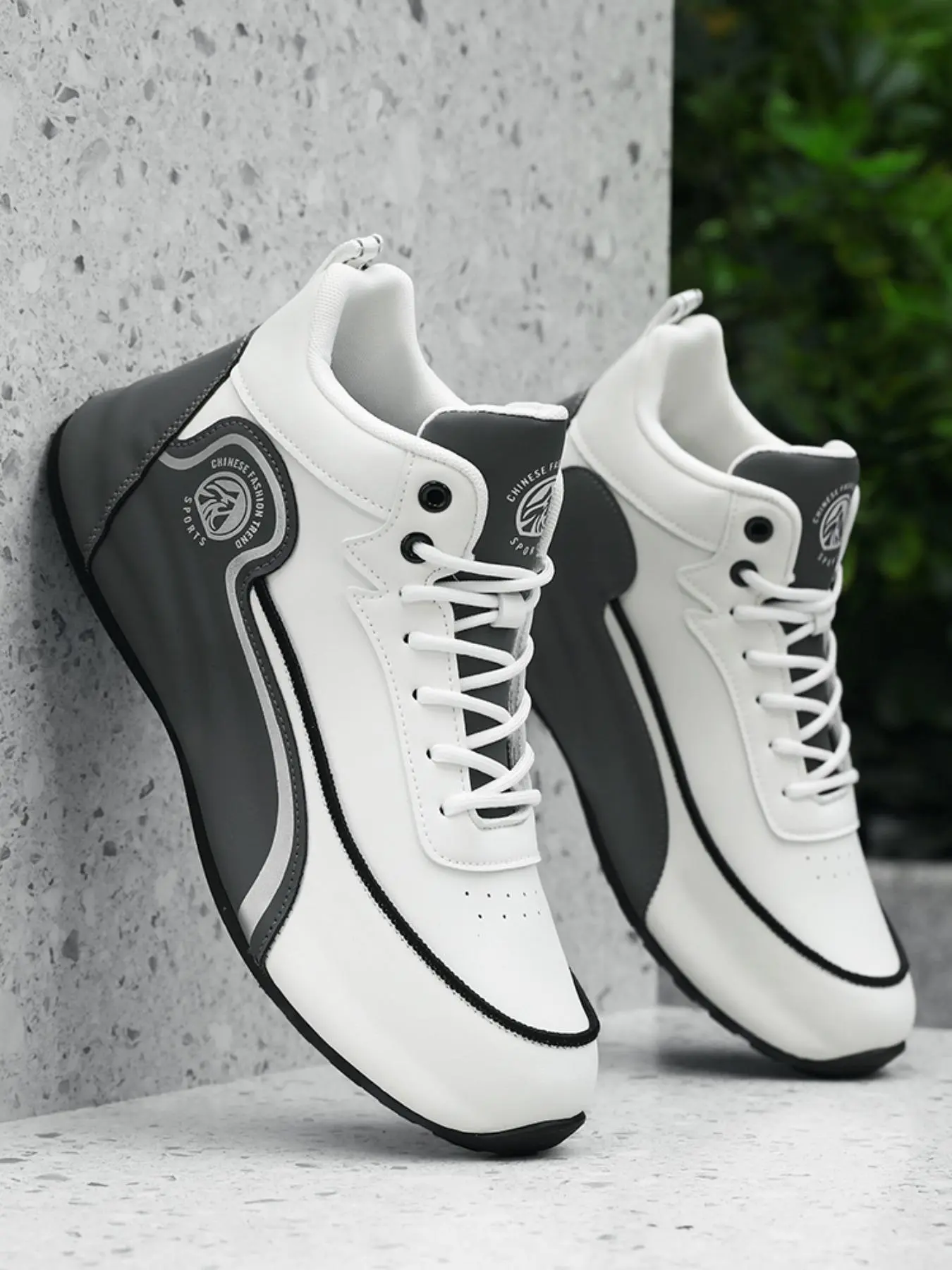 Men's Patchwork Lace Up Running Shoes, Casual Sporty Breathable Comfortable Sneakers, Male All-match Round Toe Sports Shoes for Daily Wear
