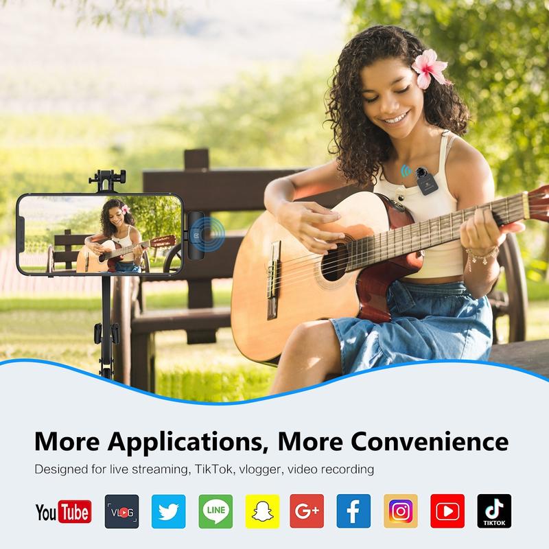 Product Introduction of Puluz Wireless Lavalier Microphone 2.4G Mic for iPhone ipad Android Type-C Phones Tablets Live Streaming Interview Vlogging 12