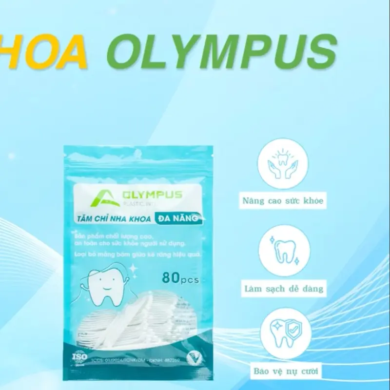 [10 túi tổng 800c] Tăm chỉ nha khoa OLYMPUS cao cấp, đạt chuẩn ISO, sản xuất tại Việt Nam 4