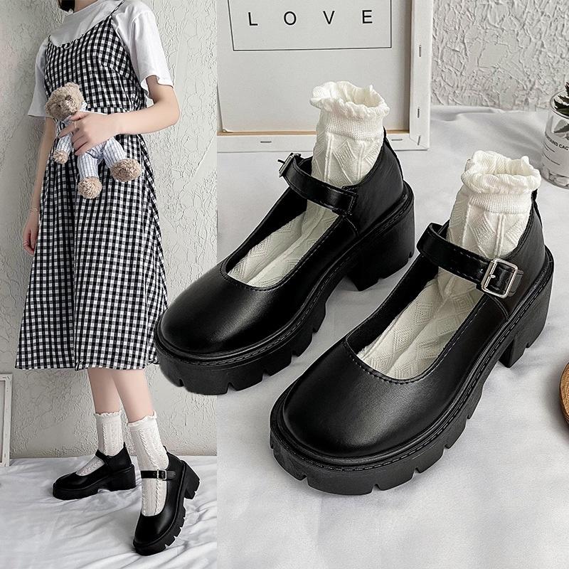 Giày Lolita Đế Cao 5cm Giày Vintage Nữ Phong Cách Ulzzang Hàn Quốc Hottrend 2022(Giày Lolita Nữ) LB01-Molita 4