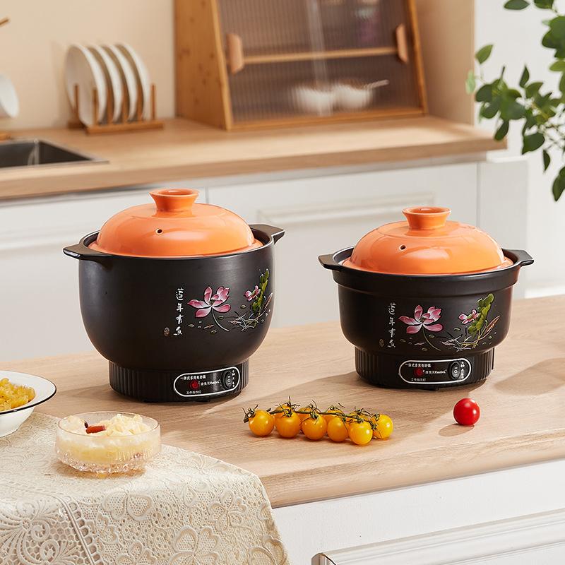 Nồi Điện Nồi Lẩu Điện Hầm Sứ Bằng Gốm Sứ Công Xuất 600W -800w, 2 mức nhiệt, nấu cháo, hầm canh, ăn lẩu, chống cháy, chống cạn nước