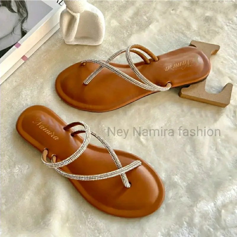 Selasa Bergaya Power Shop sandal wanita Sandal Jepit Import Model Tali Tengah Variasi untuk Wanita -Fashion Sandal jepit sederhana 2425-2H Sendal 3