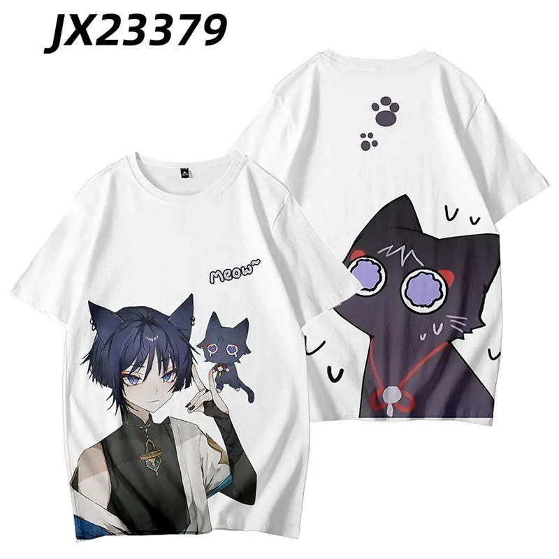 Áo phông Wanderer Genshin Anime Impact, áo phông ngắn tay Unisex, Top Harajuku Kunikuzushi, áo phông thời trang, cộng với kích thước