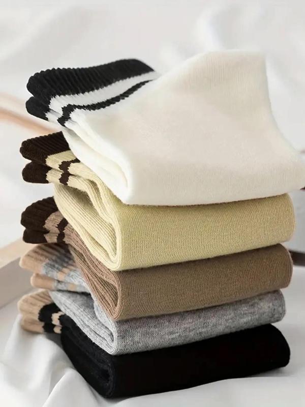 Women's 5 Pairs Striped Print Ankle Socks, Low Cut Comfort Breathable Soft Cozy Socks for Women, Multipack Knit Crew Socks, Women's Socks & Hosiery 3